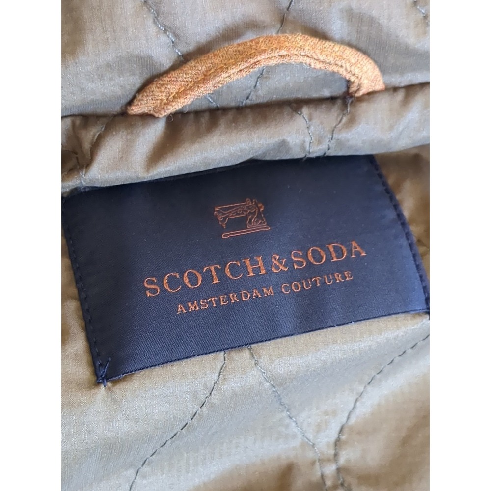 Scotch And Soda Wool Puffer Vest Full Zip Brown Sz Medium Mock Neck - Picture 10 of 11